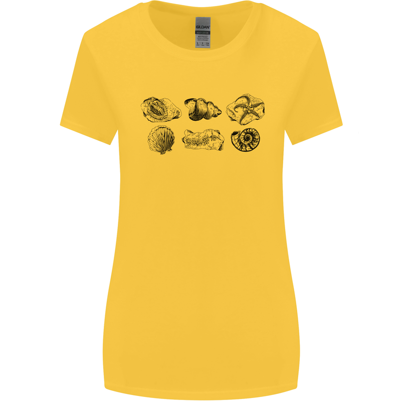 Fossil Set Palaeontologist Palaeontology Womens Wider Cut T-Shirt Yellow