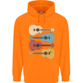 Four Ukulele Guitars Childrens Kids Hoodie Orange