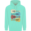 Four Ukulele Guitars Childrens Kids Hoodie Peppermint