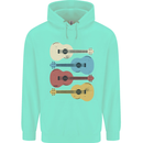 Four Ukulele Guitars Childrens Kids Hoodie Peppermint