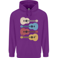 Four Ukulele Guitars Childrens Kids Hoodie Purple