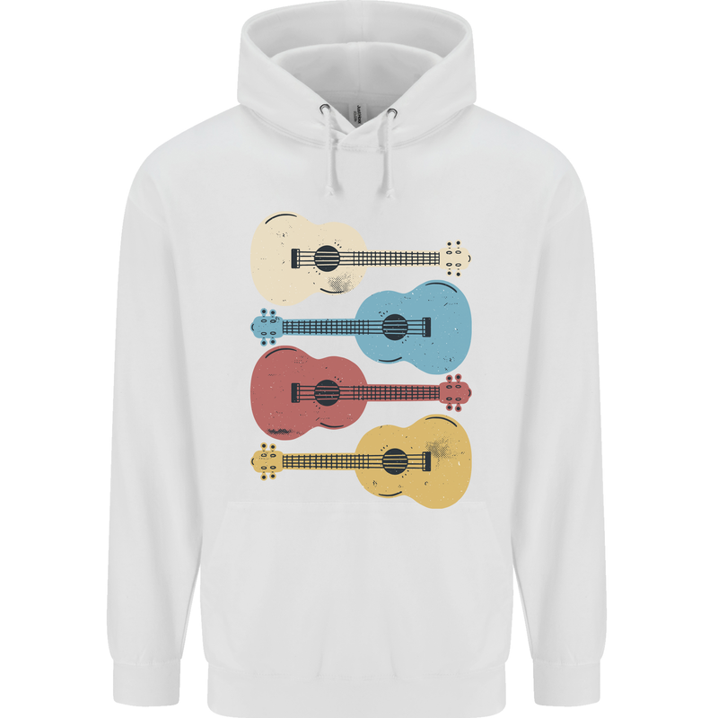 Four Ukulele Guitars Childrens Kids Hoodie White