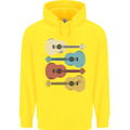 Four Ukulele Guitars Childrens Kids Hoodie Yellow