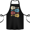 Four Ukulele Guitars Cotton Apron 100% Organic Black