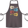 Four Ukulele Guitars Cotton Apron 100% Organic Dark Grey