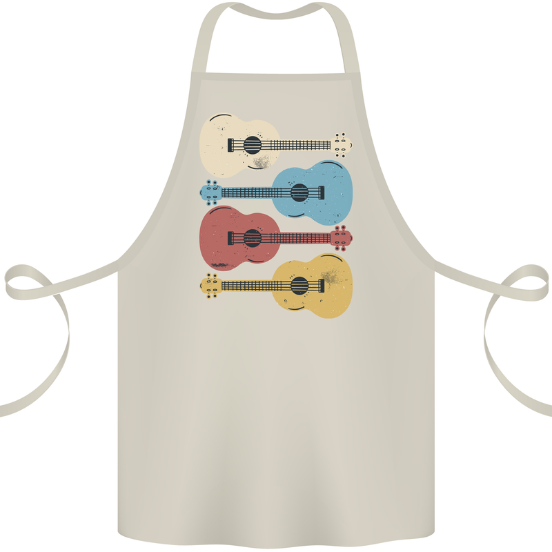 Four Ukulele Guitars Cotton Apron 100% Organic Natural