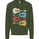 Four Ukulele Guitars Kids Sweatshirt Jumper Forest Green
