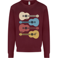 Four Ukulele Guitars Kids Sweatshirt Jumper Maroon