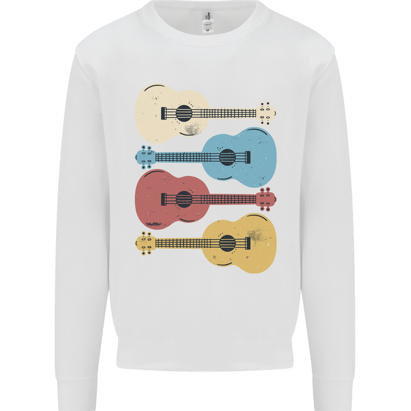 Four Ukulele Guitars Kids Sweatshirt Jumper White