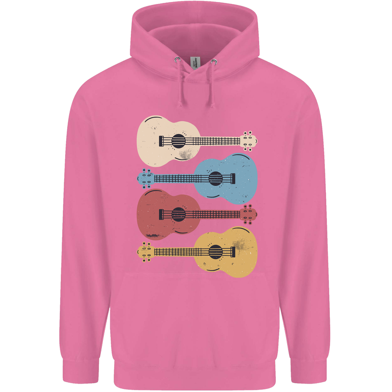 Four Ukulele Guitars Mens 80% Cotton Hoodie Azelea