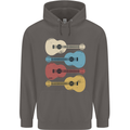 Four Ukulele Guitars Mens 80% Cotton Hoodie Charcoal