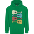 Four Ukulele Guitars Mens 80% Cotton Hoodie Irish Green