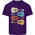 Four Ukulele Guitars Mens Cotton T-Shirt Tee Top Purple