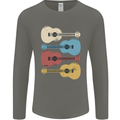 Four Ukulele Guitars Mens Long Sleeve T-Shirt Charcoal