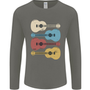 Four Ukulele Guitars Mens Long Sleeve T-Shirt Charcoal