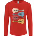 Four Ukulele Guitars Mens Long Sleeve T-Shirt Red