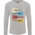 Four Ukulele Guitars Mens Long Sleeve T-Shirt Sports Grey