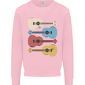 Four Ukulele Guitars Mens Sweatshirt Jumper Light Pink