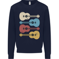 Four Ukulele Guitars Mens Sweatshirt Jumper Navy Blue