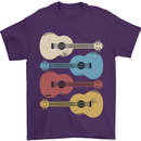 Four Ukulele Guitars Mens T-Shirt 100% Cotton Purple