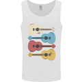 Four Ukulele Guitars Mens Vest Tank Top White