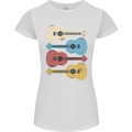 Four Ukulele Guitars Womens Petite Cut T-Shirt White