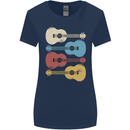 Four Ukulele Guitars Womens Wider Cut T-Shirt Navy Blue