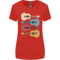 Four Ukulele Guitars Womens Wider Cut T-Shirt Red