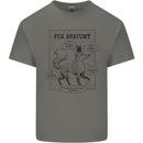Fox Anatomy Mens Cotton T-Shirt Tee Top Charcoal