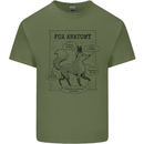 Fox Anatomy Mens Cotton T-Shirt Tee Top Military Green