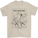 Fox Anatomy Mens T-Shirt 100% Cotton Sand