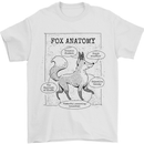 Fox Anatomy Mens T-Shirt 100% Cotton White