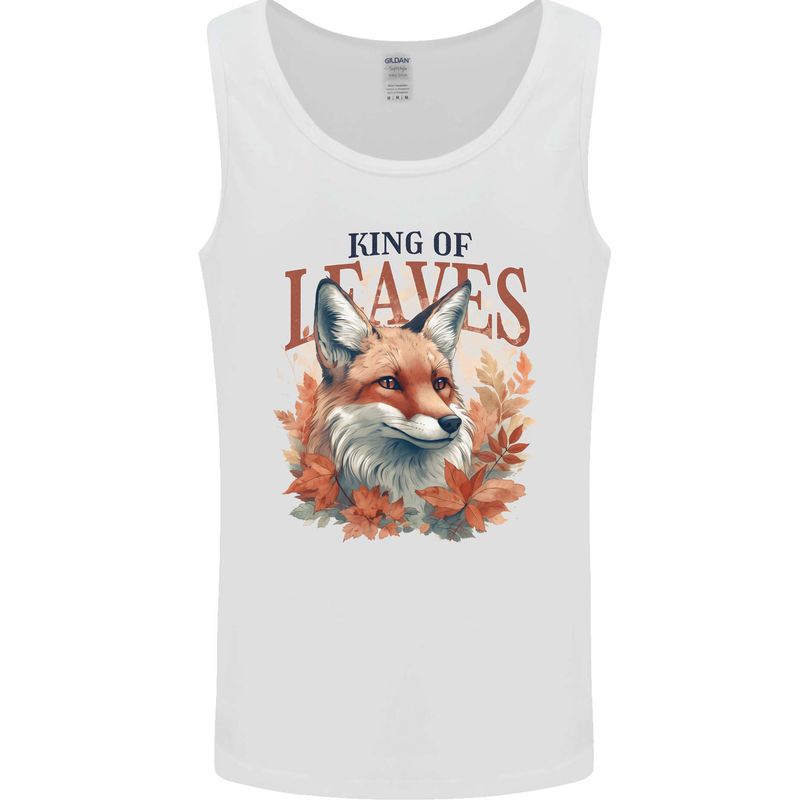 Fox King of Leaves Mens Vest Tank Top White