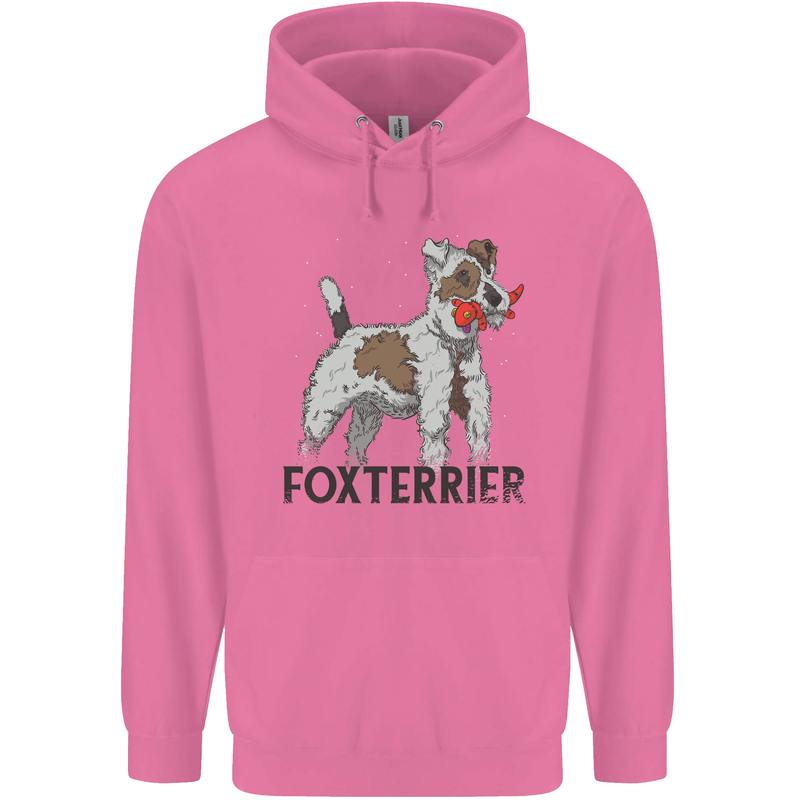 Fox Terrier With a Toy Dog Mens 80% Cotton Hoodie Azelea