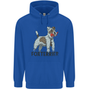 Fox Terrier With a Toy Dog Mens 80% Cotton Hoodie Royal Blue