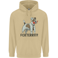 Fox Terrier With a Toy Dog Mens 80% Cotton Hoodie Sand