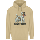 Fox Terrier With a Toy Dog Mens 80% Cotton Hoodie Sand