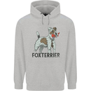 Fox Terrier With a Toy Dog Mens 80% Cotton Hoodie Sports Grey