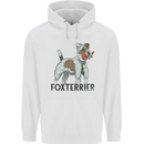 Fox Terrier With a Toy Dog Mens 80% Cotton Hoodie White