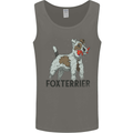 Fox Terrier With a Toy Dog Mens Vest Tank Top Charcoal