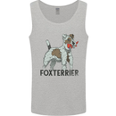 Fox Terrier With a Toy Dog Mens Vest Tank Top Sports Grey
