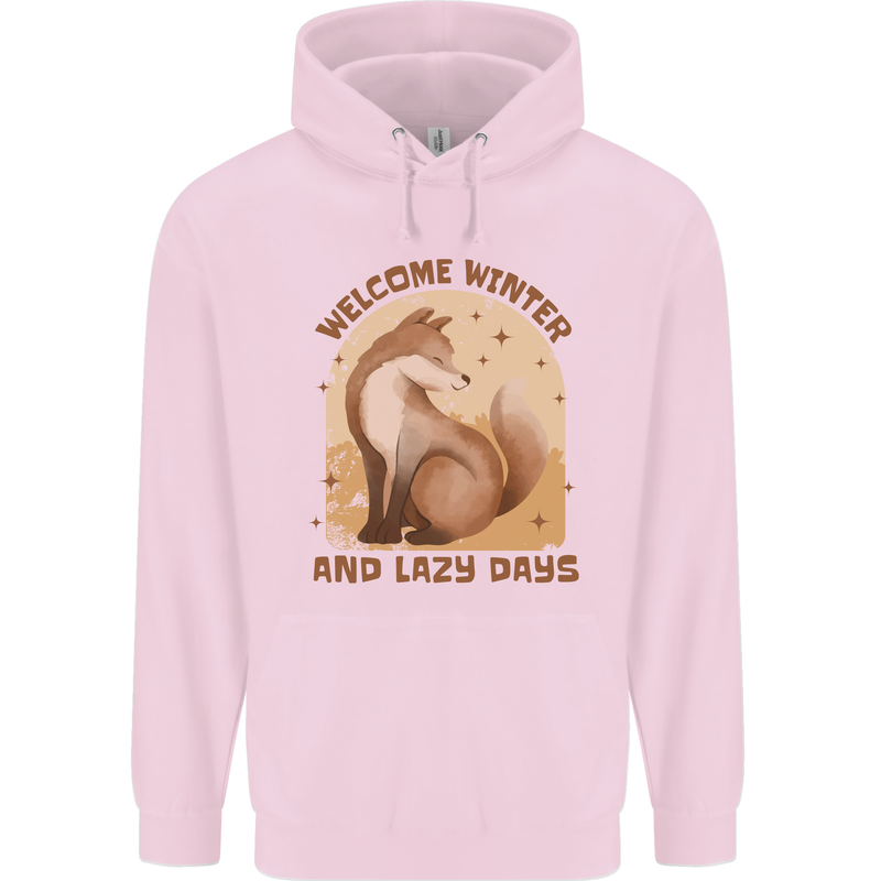 Fox Welcome Winter and Lazy Days Childrens Kids Hoodie Light Pink
