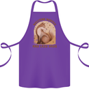 Fox Welcome Winter and Lazy Days Cotton Apron 100% Organic Purple