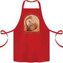 Fox Welcome Winter and Lazy Days Cotton Apron 100% Organic Red