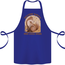 Fox Welcome Winter and Lazy Days Cotton Apron 100% Organic Royal Blue