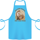 Fox Welcome Winter and Lazy Days Cotton Apron 100% Organic Turquoise