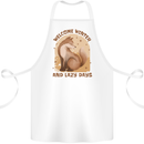 Fox Welcome Winter and Lazy Days Cotton Apron 100% Organic White