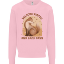 Fox Welcome Winter and Lazy Days Kids Sweatshirt Jumper Light Pink