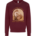 Fox Welcome Winter and Lazy Days Kids Sweatshirt Jumper Maroon