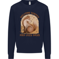 Fox Welcome Winter and Lazy Days Kids Sweatshirt Jumper Navy Blue